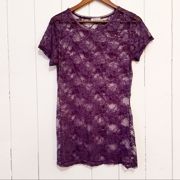 Guilty! Tops - Guilty! Purple Lace T-shirt. Size Large.